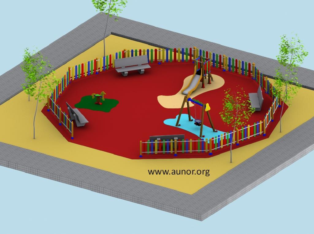 Ofertas de parques infantiles para ayuntamientos, colegios y guarderías. Modelo Aunor 1.