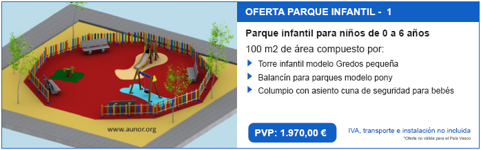 Ofertas de parques infantiles para ayuntamientos, colegios y guarderías.